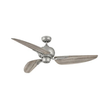 Load image into Gallery viewer, Bimini Ceiling Fan in Brushed Nickel With Wood Blades.
