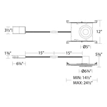 Load image into Gallery viewer, Blaze 6 Inch New Construction LED Recessed Downlight - line drawing.

