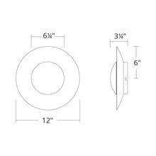 Load image into Gallery viewer, Blaze LED Wall Light - line drawing.
