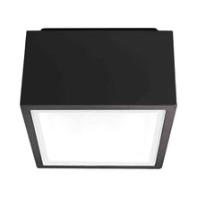 Load image into Gallery viewer, Bloc Outdoor LED Flush Mount Ceiling Light in Black.
