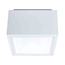 Load image into Gallery viewer, Bloc Outdoor LED Flush Mount Ceiling Light in White.
