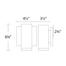 Load image into Gallery viewer, Block Outdoor LED Wall Light - line drawing.

