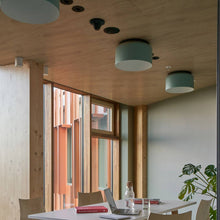 Load image into Gallery viewer, Aspen C40 Semi Flush Mount Ceiling Light in office.
