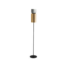 Load image into Gallery viewer, Aspen F17 Floor Lamp in Limestone/Brass.
