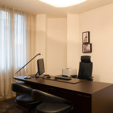 Load image into Gallery viewer, Bluebird T Table Lamp in office.
