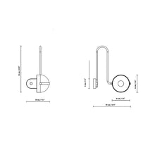 Load image into Gallery viewer, Bowee LED Adjustable Wall Light - line drawing.
