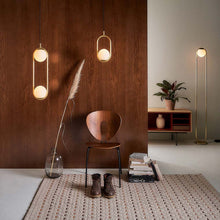 Load image into Gallery viewer, C_Ball F Floor Lamp in living room.
