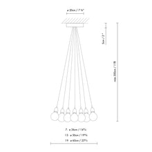 Load image into Gallery viewer, Ilde Max S Multi Light Pendant Light - line drawing.
