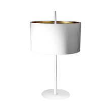 Load image into Gallery viewer, Lola T Table Lamp in White/Gold.
