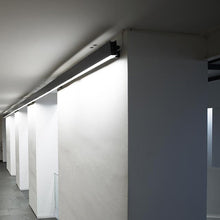 Load image into Gallery viewer, Marc C LED Semi Flush Mount Ceiling Light in office.
