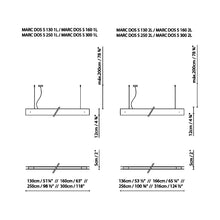 Load image into Gallery viewer, Marc Dos S LED Linear Pendant Light - line drawing.
