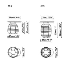 Load image into Gallery viewer, Misko C Semi Flush Mount Ceiling Light - line drawing.
