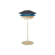 Load image into Gallery viewer, Overlay T Table Lamp in Dark Blue/Light Blue/Beige (Small).
