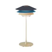 Load image into Gallery viewer, Overlay T Table Lamp in Dark Blue/Light Blue/Beige (Large).

