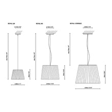 Load image into Gallery viewer, Royal S Pendant Light line-drawing.
