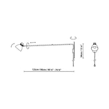 Load image into Gallery viewer, Blux System W Plug-In Wall Light - line drawing.
