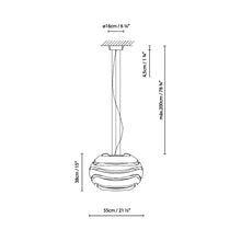 Load image into Gallery viewer, Tree Series S Pendant Light line-drawing.
