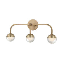 Load image into Gallery viewer, Boca LED Bath Wall Light in 3-Light/Aged Brass.
