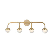 Load image into Gallery viewer, Boca LED Bath Wall Light in 4-Light/Aged Brass.
