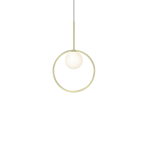 Bola Halo LED Pendant Light in Brass.