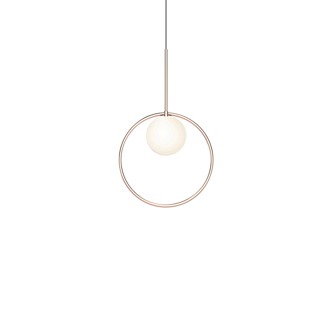 Bola Halo LED Pendant Light in Rose Gold/Small.
