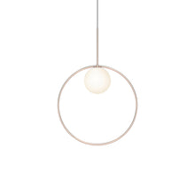 Load image into Gallery viewer, Bola Halo LED Pendant Light in Rose Gold/Medium.
