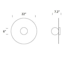 Load image into Gallery viewer, Bola LED Ceiling / Wall Light - line drawing.
