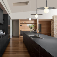 Load image into Gallery viewer, Bola LED Disc Pendant Light in kitchen.
