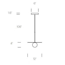 Load image into Gallery viewer, Bola LED Disc Pendant Light - line drawing.
