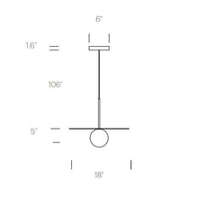 Load image into Gallery viewer, Bola LED Disc Pendant Light - line drawing.
