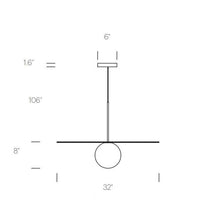 Load image into Gallery viewer, Bola LED Disc Pendant Light - line drawing.
