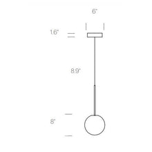 Load image into Gallery viewer, Bola Sphere LED Pendant Light - line drawing.
