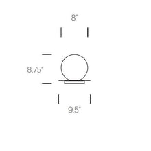 Load image into Gallery viewer, Bola Sphere LED Table Lamp - line drawing.
