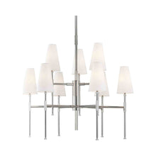 Load image into Gallery viewer, Bowery Chandelier in 9-Light/Polished Nickel.
