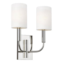 Load image into Gallery viewer, Brianna Double Bath Wall Light in Polished Nickel.
