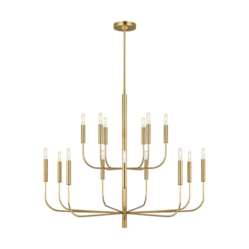 Brianna Two-Tier Chandelier in Brass.
