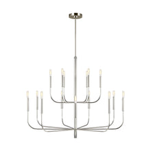 Load image into Gallery viewer, Brianna Two-Tier Chandelier in Polished Nickel.

