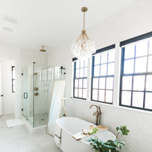 Load image into Gallery viewer, Bronzeville Multi Light Pendant Light in bathroom.
