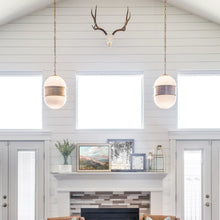 Load image into Gallery viewer, Broomley Pendant Light in living room.

