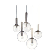 Load image into Gallery viewer, Bubbles Multi Light Pendant Light in Polished Nickel (5-Light).
