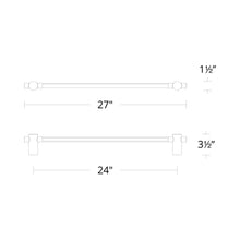 Load image into Gallery viewer, Cadence LED Bath Bar - line drawing.
