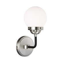 Load image into Gallery viewer, Cafe Bath Wall Light in Brushed Nickel.
