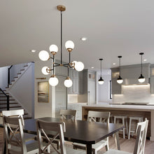 Load image into Gallery viewer, Cafe Chandelier in dining room.
