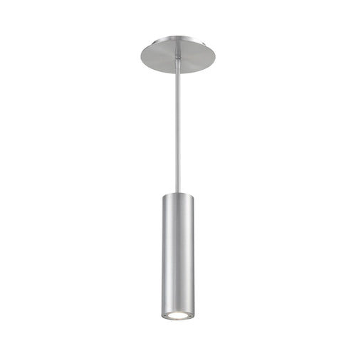 Caliber Indoor/Outdoor LED Pendant Light in Brushed Aluminum.