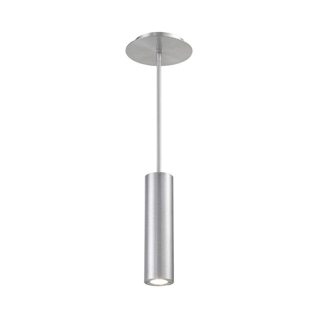 Caliber Indoor/Outdoor LED Pendant Light in Brushed Aluminum.