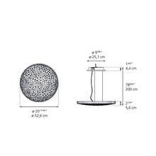 Load image into Gallery viewer, Calipso LED Pendant Light - line drawing.
