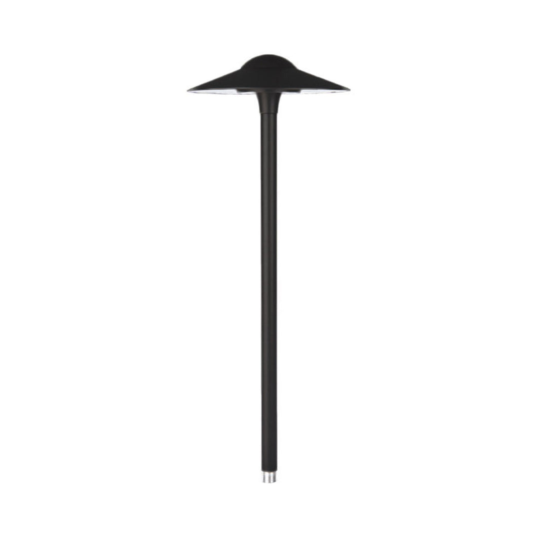 Canopy LED Path Light in Black on Aluminum.