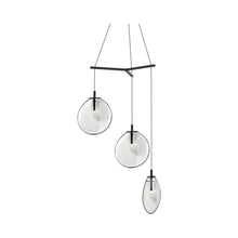 Load image into Gallery viewer, Cantina 3-Light Tri-Spreader LED Pendant Light in Clear/Medium.

