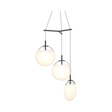 Load image into Gallery viewer, Cantina 3-Light Tri-Spreader LED Pendant Light in Clear/White/Large.
