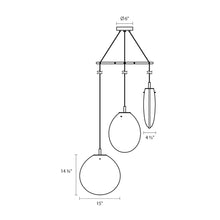 Load image into Gallery viewer, Cantina 3-Light Tri-Spreader LED Pendant Light - line drawing.
